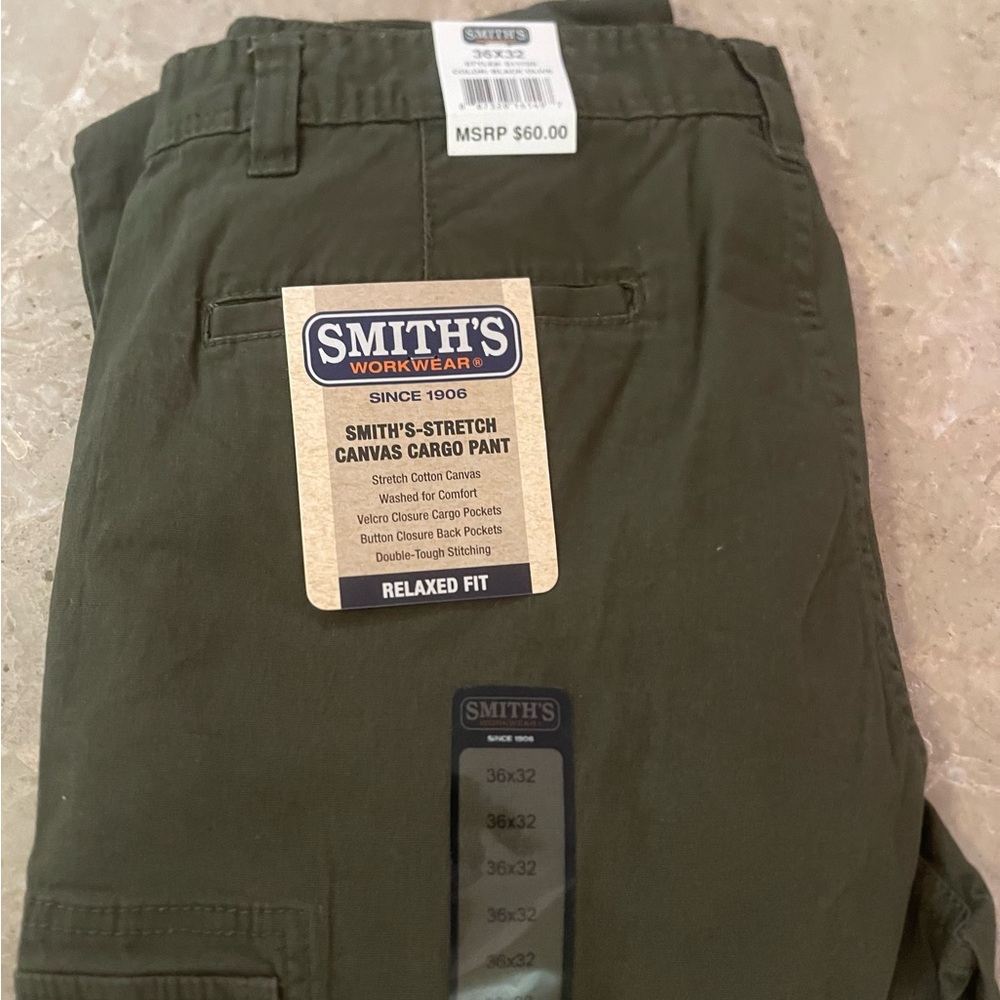 36x32 Smith Stretch Canvas Cargo Pant Olive